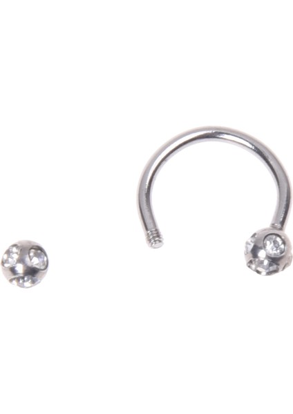 At Nalı Kristal 316L Çelik Dudaklı Çene Halkası Kulak Halter (Yurt Dışından) modelleri