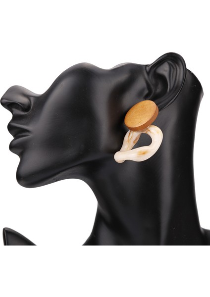 Moda Plaka Damla Küpe Kadınlar Için Asetik Asit Büyük Kare Küpe Trendy Ahşap Geometrik Takı Açık Kahverengi (Yurt Dışından) fiyatları