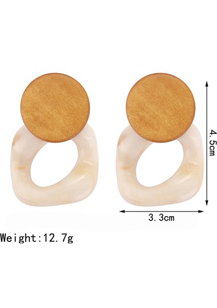 Moda Plaka Damla Küpe Kadınlar Için Asetik Asit Büyük Kare Küpe Trendy Ahşap Geometrik Takı Açık Kahverengi (Yurt Dışından) modelleri
