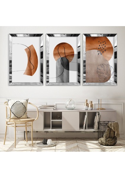 Soyut Desen Gold Pleksi Kenar Mdf Tablo