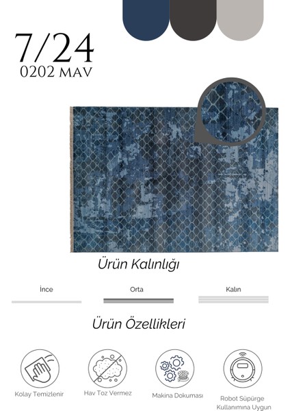 Makina Halısı Agnello Halı 7/24 0202 Mav modelleri