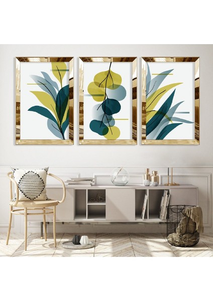 Soyut Desen Gümüş Pleksi Kenar Mdf Tablo