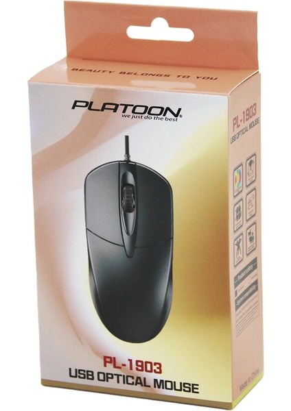 USB Kablolu Optıcal Mouse Kutulu Ambalaj PL-1903 (4767) - DSR5066-5855