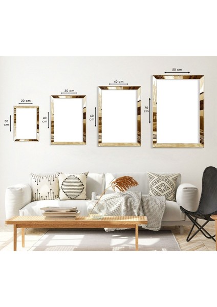 Minimalist Soyut Desen Gold Pleksi Kenar Mdf Tablo