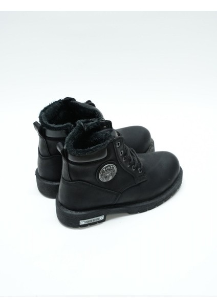 Eymen Shoes Çift Başlı Metal Aksesuarlı Kadın Bot, Siyah fiyatları