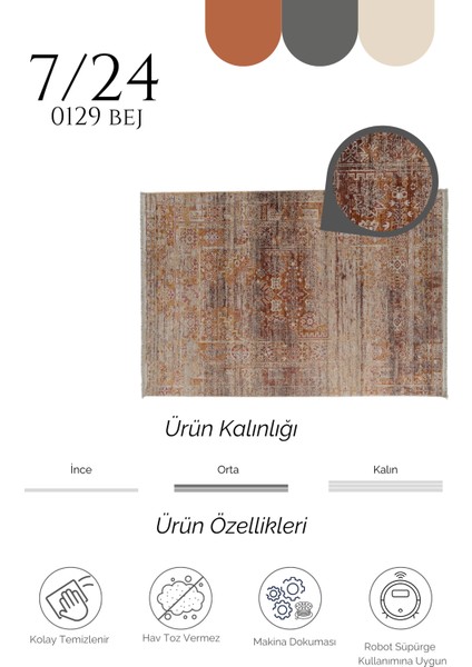 Makinahalısı Agnello Halı 7/24 0129 Bej fırsatları
