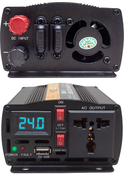Tek Dijital Ekran 24 Volt - 300 Watt Modıfıed Sınus Wave Inverter (4767) - DSR2266-9484