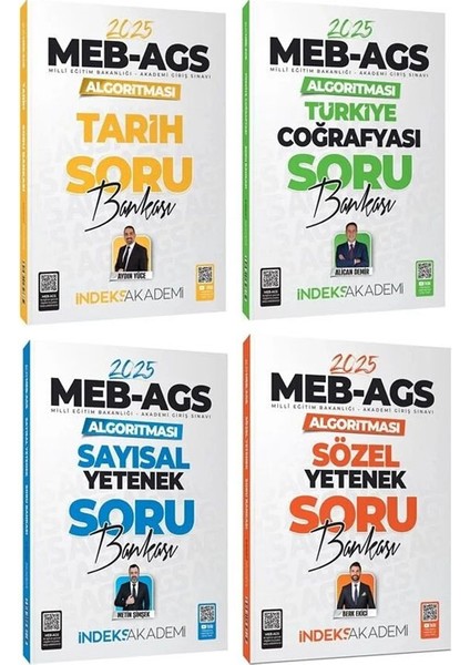 2025 Meb Ags Algoritması Sözel / Sayısal Yetenek / Tarih / Türkiye Coğrafyası Soru Bankası 4 Lü Set