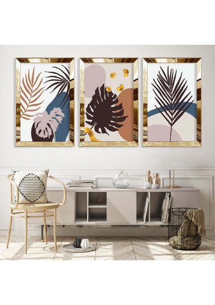 Soyut Desen Gümüş Pleksi Kenar Mdf Tablo