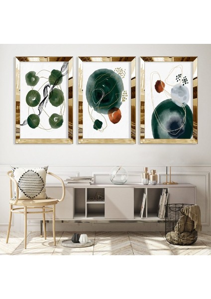 Soyut Desen Gümüş Pleksi Kenar Mdf Tablo