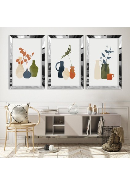 Minimalist Soyut Desen Gold Pleksi Kenar Mdf Tablo