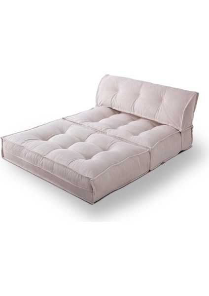 Mocca Fitilli Kadife Çift Kişilik Katlanır Yatak Katlanır Koltuk Krem modelleri