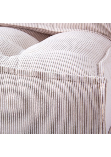 Mocca Fitilli Kadife Çift Kişilik Katlanır Yatak Katlanır Koltuk Krem