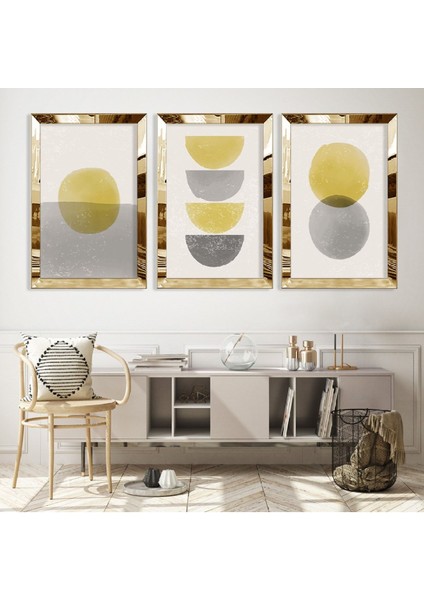 Soyut Desen Gümüş Pleksi Kenar Mdf Tablo