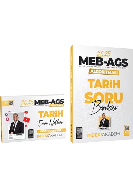 2025 Meb Ags Akademisi Tarih Video Ders Notları / Soru Bankası 2 Li Set