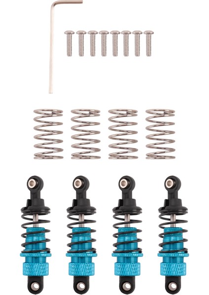 4 Adet Rc Araba Alüminyum Ön ve Arka Amortisör Tt-01 TT01 / TT02 M5 M6 1/10 Yükseltme Parçaları Mavi (Yurt Dışından)
