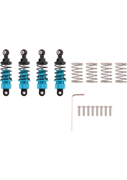 4 Adet Rc Araba Alüminyum Ön ve Arka Amortisör Tt-01 TT01 / TT02 M5 M6 1/10 Yükseltme Parçaları Mavi (Yurt Dışından)