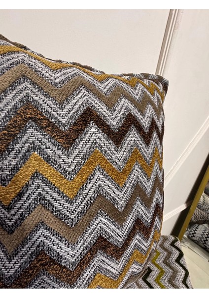 Nivemeshome Sarı Kahve Kırlent Kılıfı 45X45