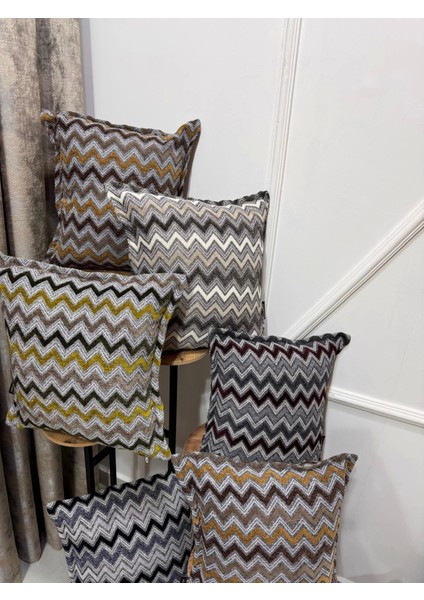 Nivemeshome Sarı Kahve Kırlent Kılıfı 45X45