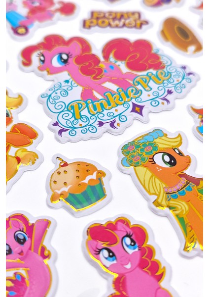 Pony Renkli Unicorn Kabartmalı Sticker Yapıştırma