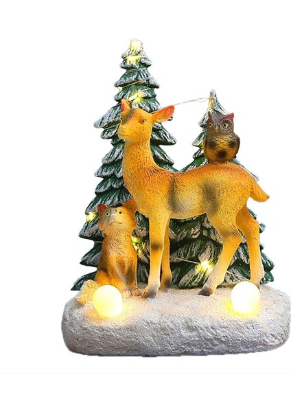 Noel Dekorasyonu Parlayan Süsler Reçine Noel Geyiği (Yurt Dışından)