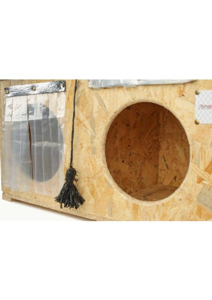 DEMONTE-Dış & İç Mekan Ahşap Kedi Yuvası Ölçüleri: 90x35x40