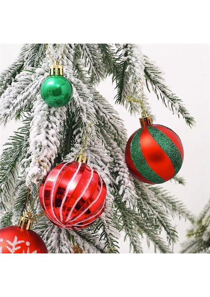 44 Adet Noel Topu Süsleri Kırılmaz Noel Küreleri, C (Yurt Dışından)