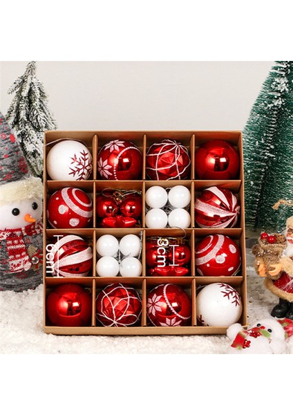 44 Adet Noel Topu Süsleri Kırılmaz Noel Küreleri, C (Yurt Dışından)