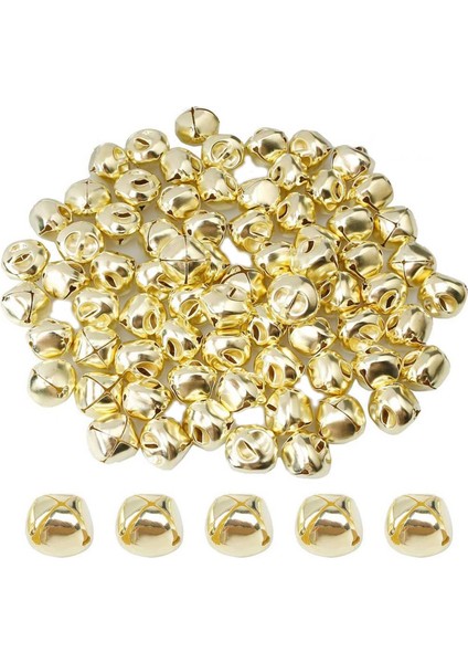 100 Adet 15MM Metal Çanlar Mini El Sanatları Çan Boncukları Dıy Altın (Yurt Dışından)