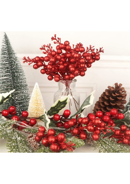 Yapay Meyve Sapları, 7,5 Inç Noel Parıltılı Meyveleri Gösterildiği Gibi (Yurt Dışından) modelleri