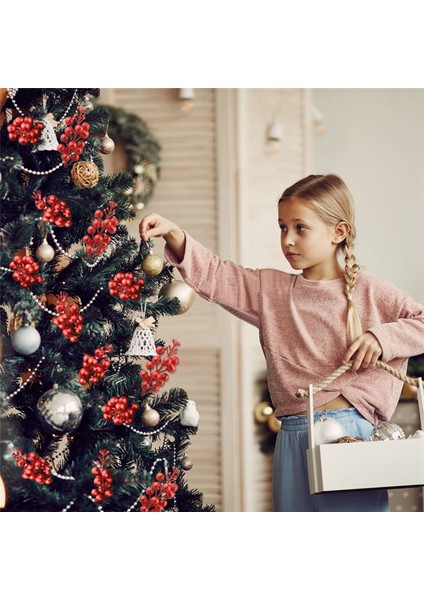 Yapay Meyve Sapları, 7,5 Inç Noel Parıltılı Meyveleri Gösterildiği Gibi (Yurt Dışından) fırsatları