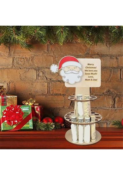 El Yapımı Ahşap Noel Cüzdanı, Dekoratif, Çıkarılabilir Nakit Cüzdanı B (Yurt Dışından)