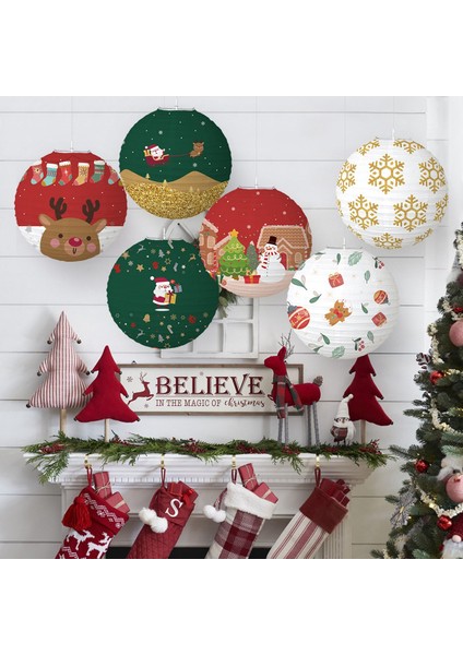 6 Adet Noel Dekorasyon Kağıt Fenerleri, Yuvarlak Asılı Çin (Yurt Dışından) indirimleri