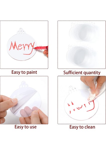 25 Adet Akrilik Noel Süsü Kırmızı Kurdele Dekorasyon Etiketi (Yurt Dışından) fiyatları