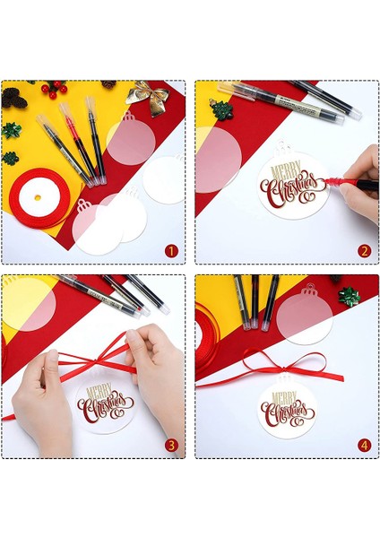 25 Adet Akrilik Noel Süsü Kırmızı Kurdele Dekorasyon Etiketi (Yurt Dışından) indirimleri