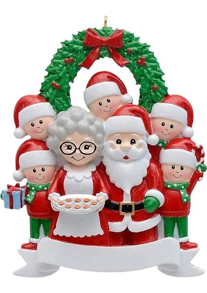 Noel Baba 7 Kişilik Aile, Noel Ağacı Süsü - Noel Baba Kış Hediyesi (Yurt Dışından)