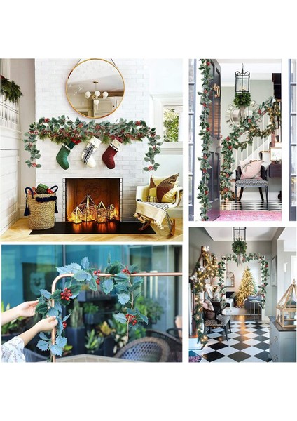 Sevgililer Günü Paskalya Çelengi Noel Kırmızı Dekor Holly Yaprakları Çelengi (Yurt Dışından) fiyatları