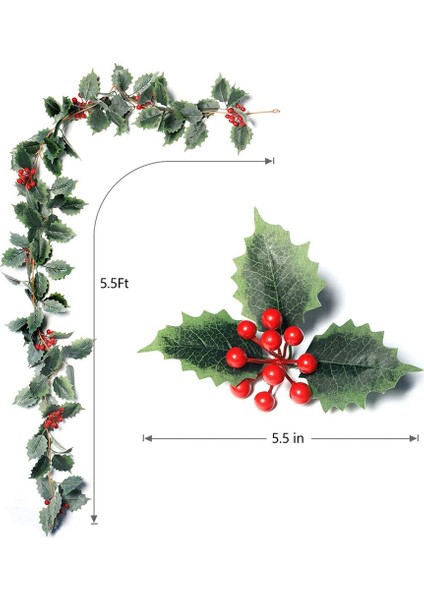 Sevgililer Günü Paskalya Çelengi Noel Kırmızı Dekor Holly Yaprakları Çelengi (Yurt Dışından) modelleri