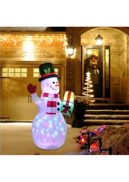 150CM LED Aydınlatmalı Şişme Kar Adamı Hava Pompası Gece Lambası Ingiltere Fişi (Yurt Dışından)