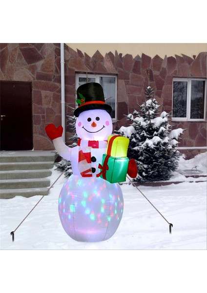 150CM LED Aydınlatmalı Şişme Kar Adamı Hava Pompası Gece Lambası Ingiltere Fişi (Yurt Dışından)