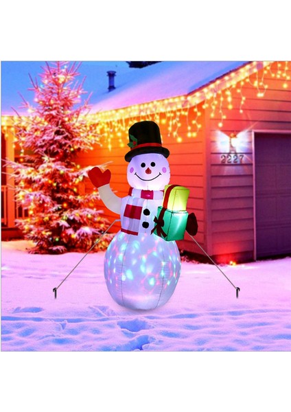 150CM LED Aydınlatmalı Şişme Kar Adamı Hava Pompası Gece Lambası Ingiltere Fişi (Yurt Dışından)
