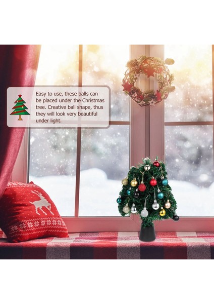 64 Adet Noel Süsleri Hediyeleri Noel Ağacı Topları - Kırmızı Altın (Yurt Dışından) indirimleri
