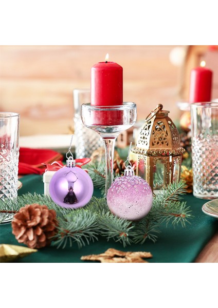 Adet Noel Topu Süslemeleri Noel Ağacı Süslemeleri Topları, Mor (Yurt Dışından) indirimleri