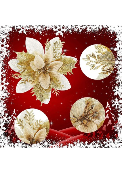 Düğün Partisi Dekorasyonu Için Noel Yapay Çiçekleri, Altın (Yurt Dışından)