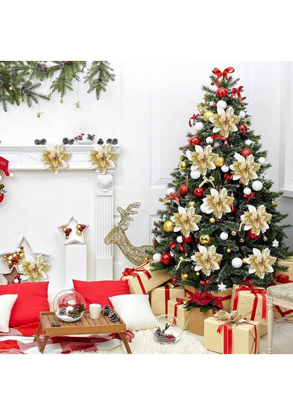 Düğün Partisi Dekorasyonu Için Noel Yapay Çiçekleri, Altın (Yurt Dışından)