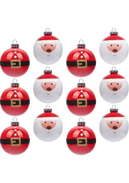 12'li Paket Noel Topları, 60 mm Noel Boyalı Kırılmaz Tatil (Yurt Dışından)