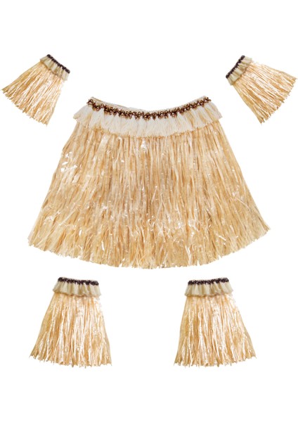 Hawaii Çim Etek Takım Elastik Kol Manşonu Ayak Örtüsü (Saman Rengi) (Yurt Dışından)