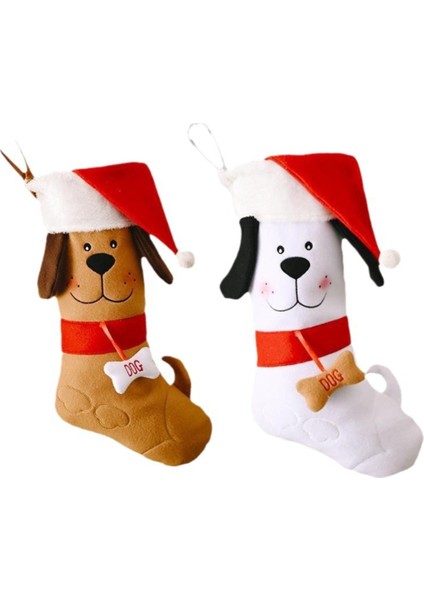 Adet Noel Çorabı Köpek Yüz Şekli Asılı Evcil Hayvan Çorapları (Yurt Dışından)