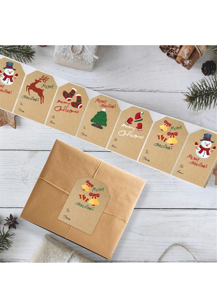 500 Adet Yapışkanlı Noel Etiketi Noel Hediye Etiketleri Çıkartmaları Festival Partisi Için (Yurt Dışından) fiyatları