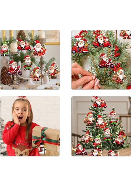 18 Adet Noel Ahşap Kolye Noel Ağacı Asılı Oranment B (Yurt Dışından)